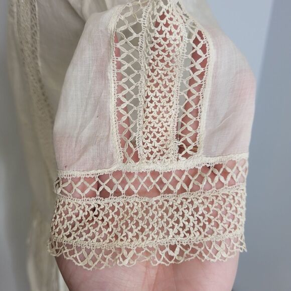 ANTIQUE vintage 1920s‎ Edwardian white drop waist tea slip dress XS - Picture 12 of 17